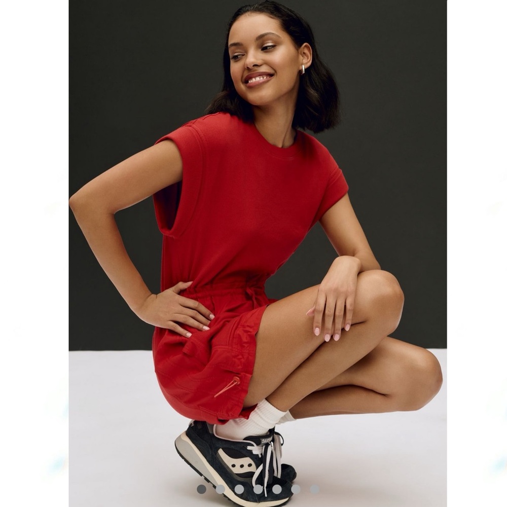 Daily Practice Red Dolman Sleeve Mini Dress - Picture 2 of 6